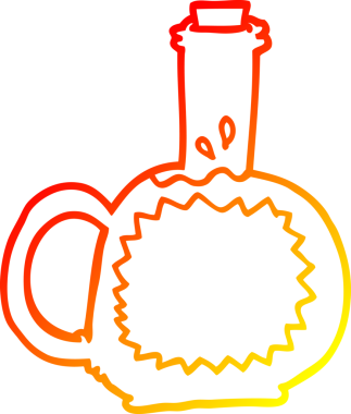 Bir insan tarafından çizilen çizgi film şeridinin sıcak gradyan çizimi