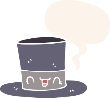 bir insan tarafından çizilmiş, konuşma baloncuklu çizgi film şapkası.