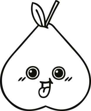 Bir insan tarafından çizilmiş bir armut çizimi.