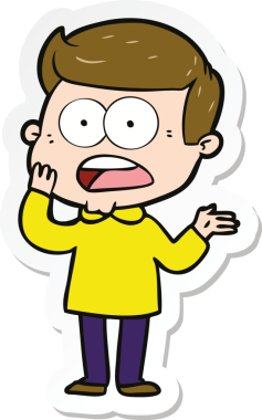 Bir insan tarafından çizilmiş bir karikatür çıkartması.