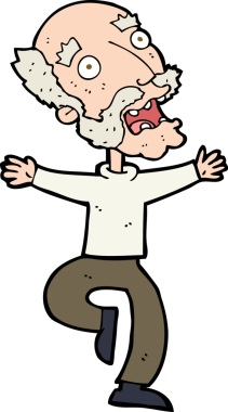 Karikatür ihtiyarı bir insan tarafından çizilmiş bir korku.