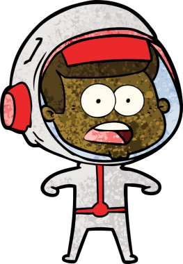 Karikatür bir insan tarafından çizilen astronotu şaşırttı.