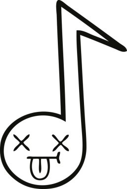 Bir insan tarafından çizilmiş bir notanın çizgi çizimi