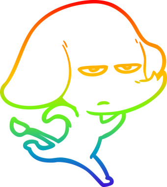 gökkuşağı gradyan çizimi bir insan tarafından çizilmiş bir karikatür fili