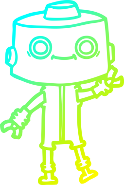 Bir insan tarafından çizilmiş soğuk gradyan robot çizimi