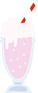 Bir insan tarafından çizilmiş düz renk çizgi film milkshake 'i