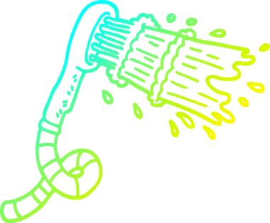 Bir insan tarafından çizilmiş bir karikatür duş başlığı çizimi