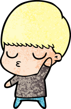 Bir insan tarafından çizilmiş sakin çocuk çizgi filmi.