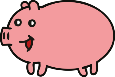 Bir insan tarafından çizilmiş şirin bir domuz çizgi filmi.