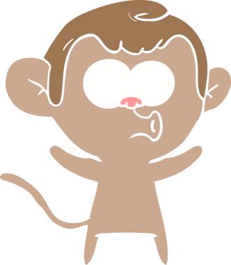 Bir insan tarafından çizilmiş düz renkli çizgi film.