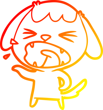 Bir insan tarafından çizilmiş şirin bir köpeğin sıcak çizgi çizimi.