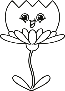 Bir insan tarafından çizilmiş bir çiçeğin çizgi çizimi