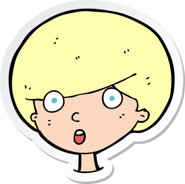 Bir insan tarafından çizilmiş bir karikatür çıkartması.