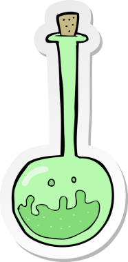 Bir insan tarafından çizilmiş köpüren kimyasalların çıkartması.