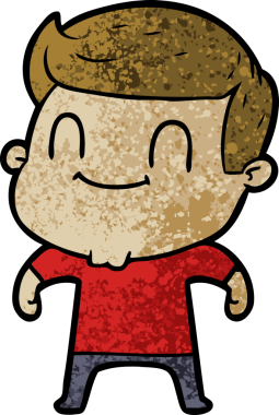 Bir insan tarafından çizilmiş çizgi film dostu bir adam.