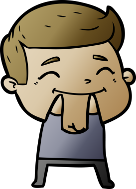 Bir insan tarafından çizilmiş mutlu çizgi film adamı.