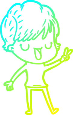 Bir insan tarafından çizilmiş bir karikatür kadın çizimi.