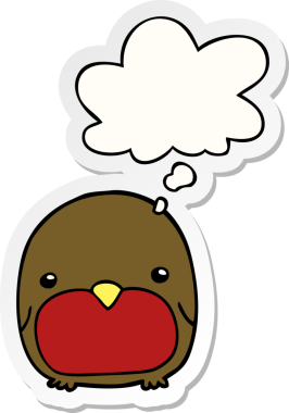 Bir insan tarafından çizilmiş, düşünce baloncuğu olan sevimli penguen karikatürü.