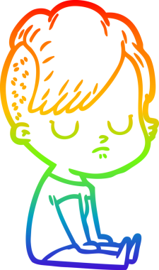 gökkuşağı gradyan çizimi bir insan tarafından çizilmiş bir karikatür kadın