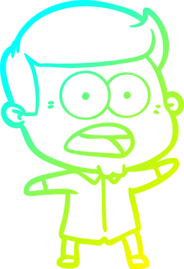 Bir insan tarafından çizilen bir karikatürün soğuk gradyan çizimi.