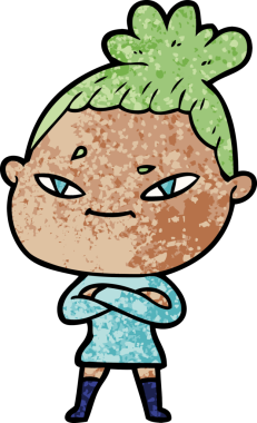 Bir insan tarafından çizilmiş karikatür kadın.