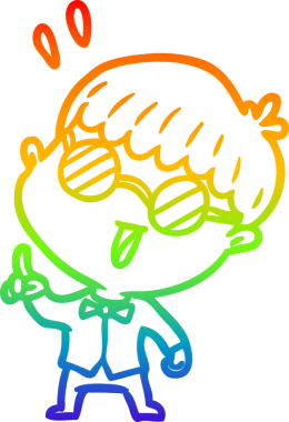 gökkuşağı gradyan çizgisi bir insan tarafından çizilmiş akıllı bir çocuğun çizimi