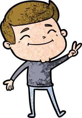 Bir insan tarafından çizilmiş mutlu çizgi film adamı.