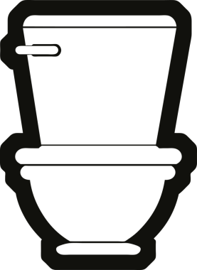 Bir insan tarafından çizilmiş tuvaletin vektör simgesi