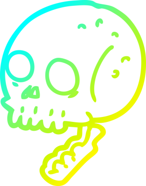 Bir insan tarafından çizilmiş soğuk gradyan bir çizgi film çizimi.