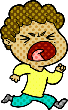 Bir insan tarafından çizilmiş öfkeli bir adam.