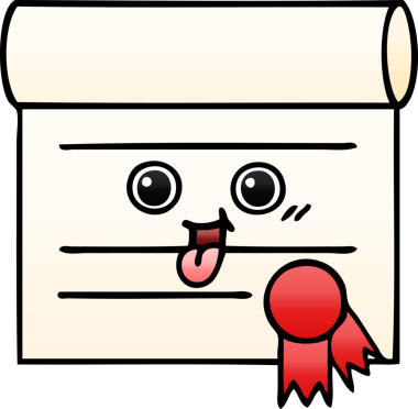 bir insan tarafından çizilen sertifikanın gölgelendirilmiş gradyanı