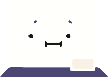 Bir insan tarafından çizilmiş beyaz bir panonun düz renkli retro karikatürü