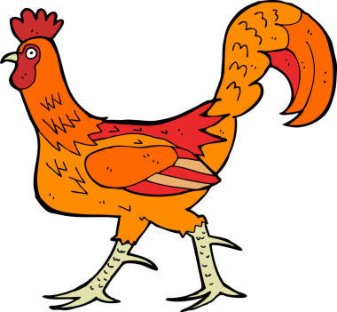 Bir insan tarafından çizilmiş bir horoz resmi.