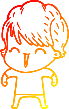 Bir insan tarafından çizilmiş gülen bir karikatür çizimi.