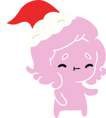 Bir insan tarafından çizilmiş Kawai hayaletinin Noel karikatürü.