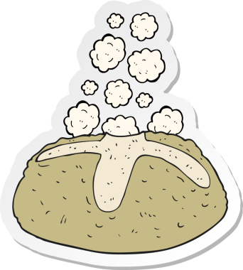 Bir insan tarafından çizilmiş bir somun ekmeğin çıkartması.