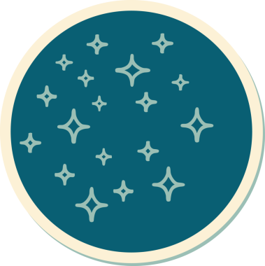 Bir insan tarafından çizilmiş geleneksel yıldız stili dövme çıkartması.