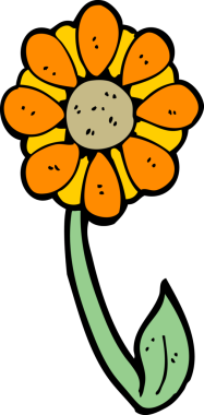 Bir insan tarafından çizilmiş karikatür çiçeği