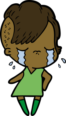 Bir insan tarafından çizilmiş ağlayan bir kız.