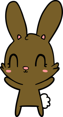 Bir insan tarafından çizilmiş şirin çizgi film tavşanı.