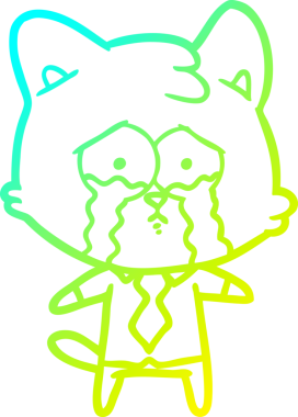 Bir insan tarafından çizilen çizgi film kedisinin soğuk gradyan çizgisi.