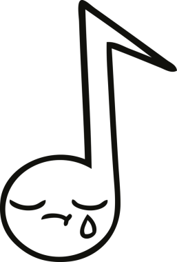 Bir insan tarafından çizilmiş bir notanın çizgi çizimi