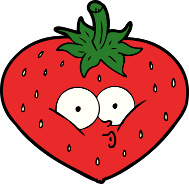 Bir insan tarafından çizilmiş çilek çizgi filmi.