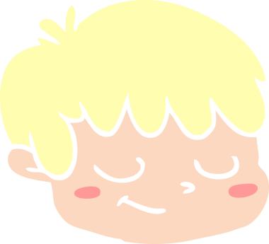 Bir insan tarafından çizilmiş düz renkli erkek yüzü