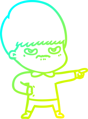 Bir insan tarafından çizilmiş soğuk gradyan çizgi film karakteri.