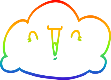 gökkuşağı gradyanı bir insan tarafından çizilmiş bir karikatür bulutunun çizimi