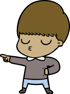 Bir insan tarafından çizilmiş sakin çocuk çizgi filmi.