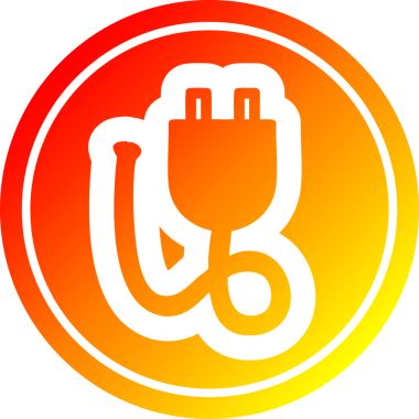 Bir insan tarafından çizilmiş elektrik prizi dairesel simgesi