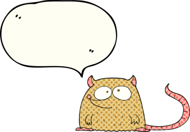 Bir insan tarafından çizilmiş serbest çizilmiş çizgi roman konuşma balonu çizgi film faresi