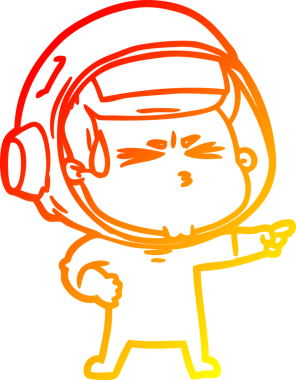 Bir çizgi film karakteri, bir insan tarafından çizilmiş astronot çizimi.